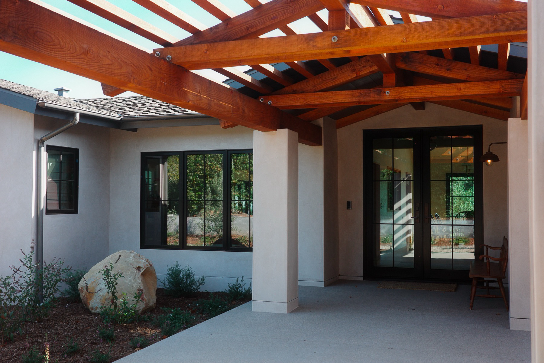 Covered Hope Ranch entry courtyard