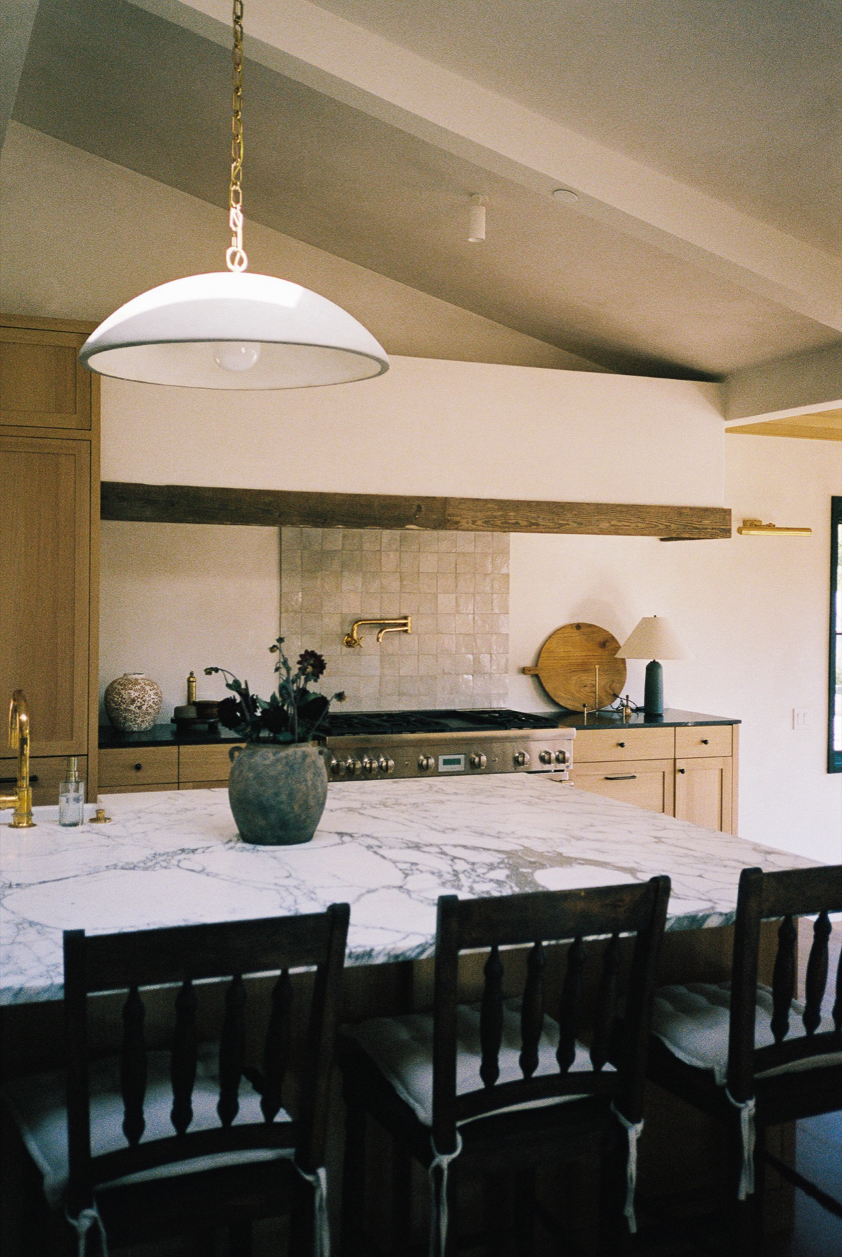 Hope Ranch kitchen and island on film