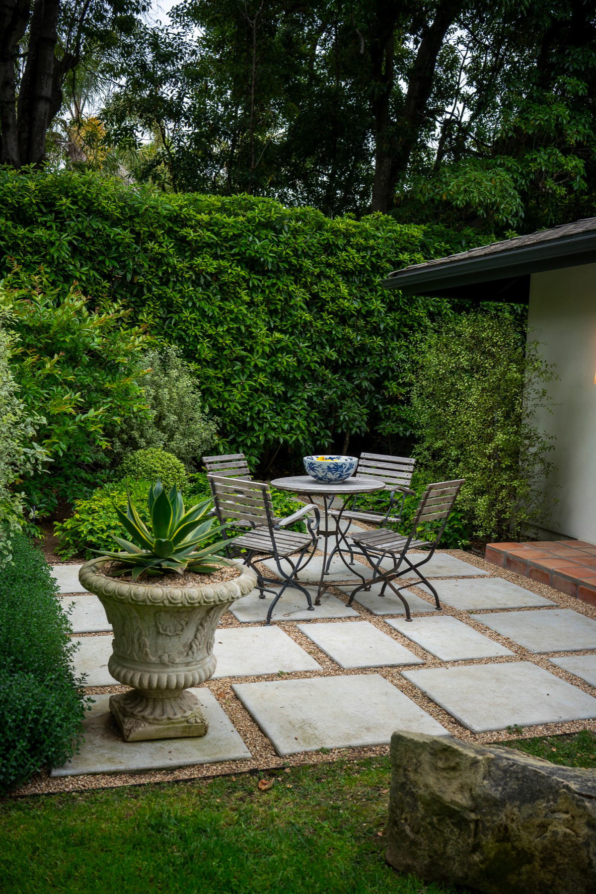 Patio with cafe table